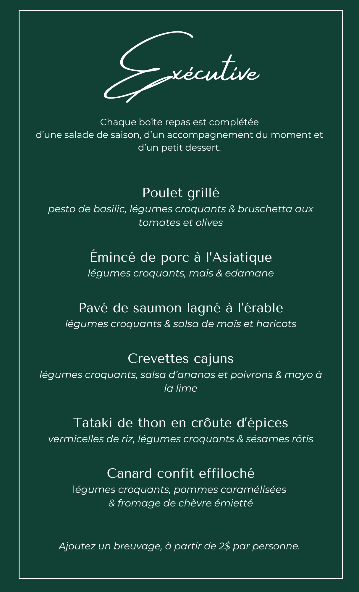 Menu sandwich exécutif - Korsé Traiteur