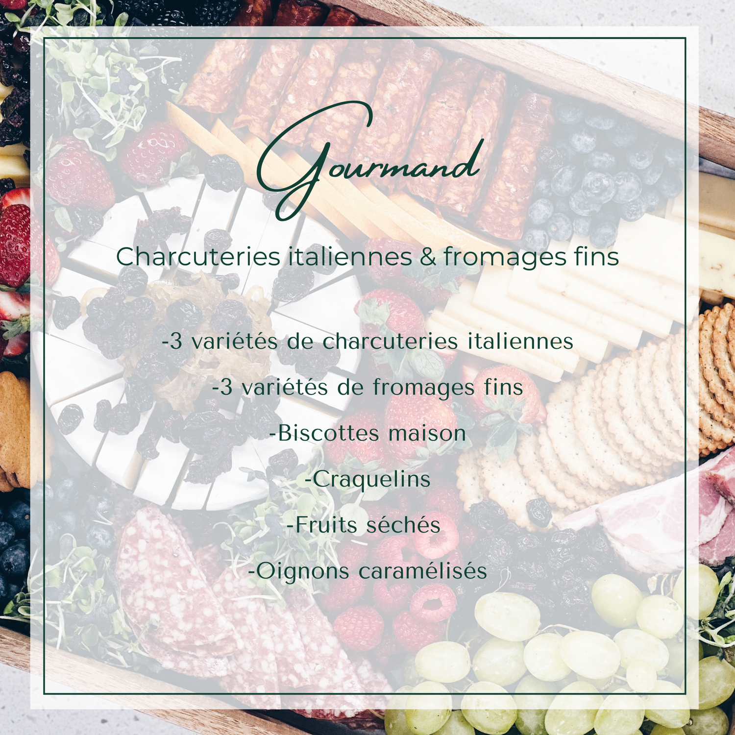 Menu plateau gourmand - Korsé Traiteur